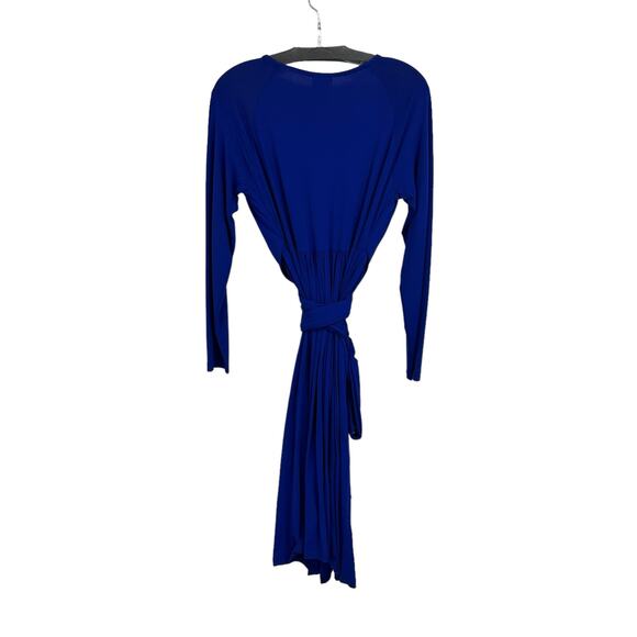 NWT Olian Blue Maternity Rayon Spandex Blend Long Sleeve Wrap Dress Medium - Picture 7 of 7
